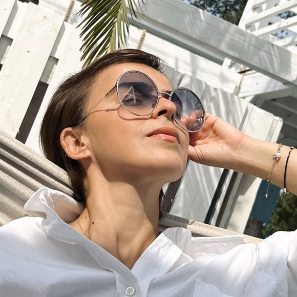 Dior EVERDIOR R1U C0A2 BRAND NEW Sunglasses Gold Gradient Unisex Metal Round - Picture 4 of 11